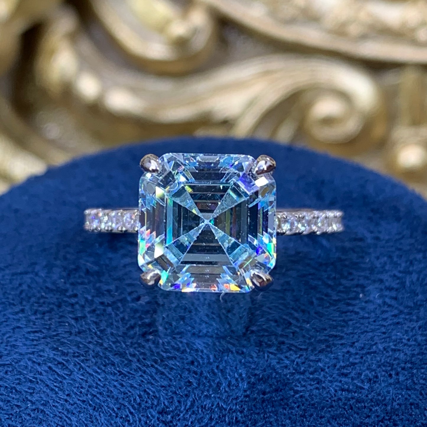 (Lana) 「Buy 1 get 1 band ring for free」3.5CT Artificial Gemstone S925 Ring