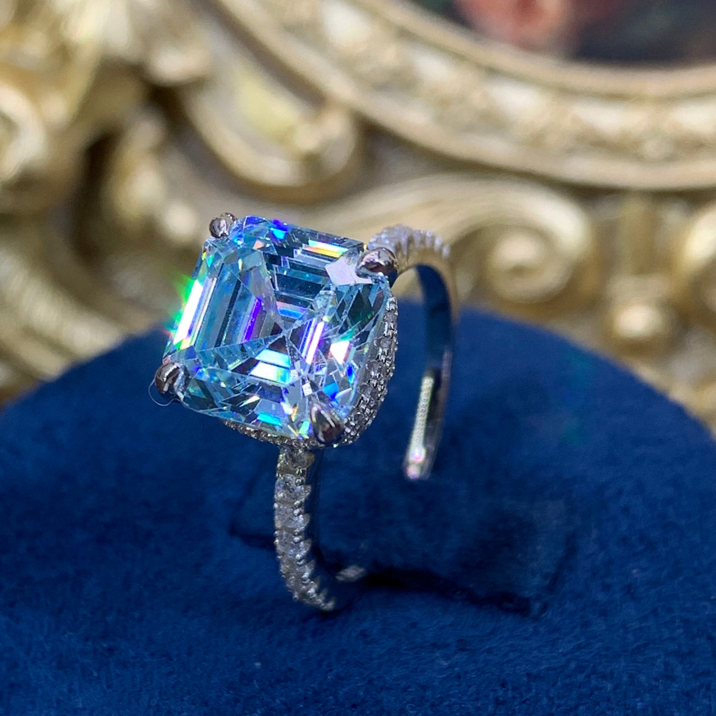 (Lana) 「Buy 1 get 1 band ring for free」3.5CT Artificial Gemstone S925 Ring