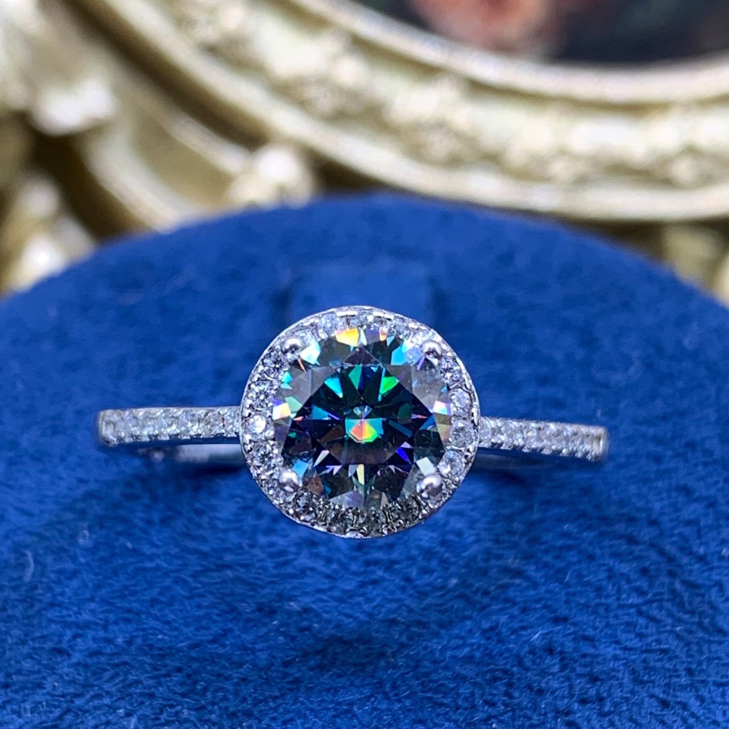 (HYDRANGEA)「Buy 1-2 CT get 1 or 2 band ring for free 」 1-2CT Moissanite 925 Sterling Silver Ring