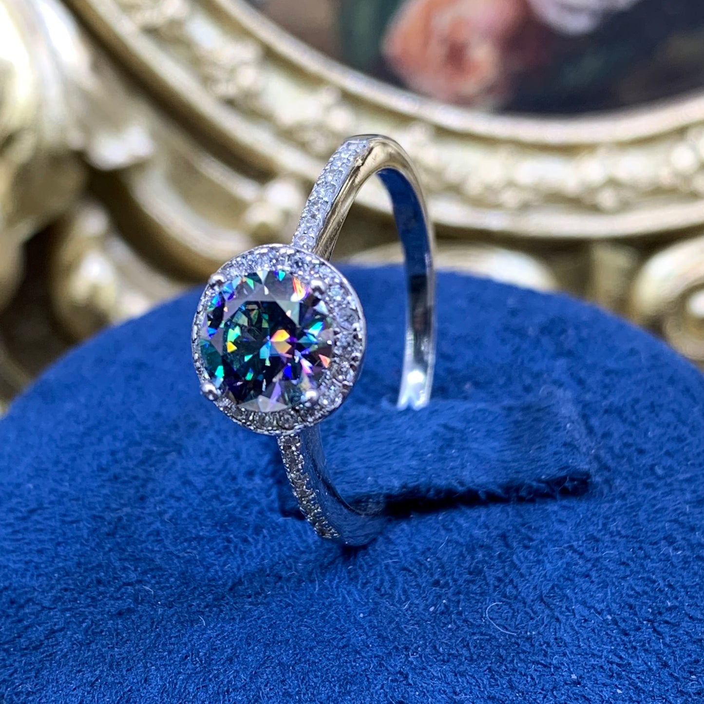 (HYDRANGEA)「Buy 1-2 CT get 1 or 2 band ring for free 」 1-2CT Moissanite 925 Sterling Silver Ring