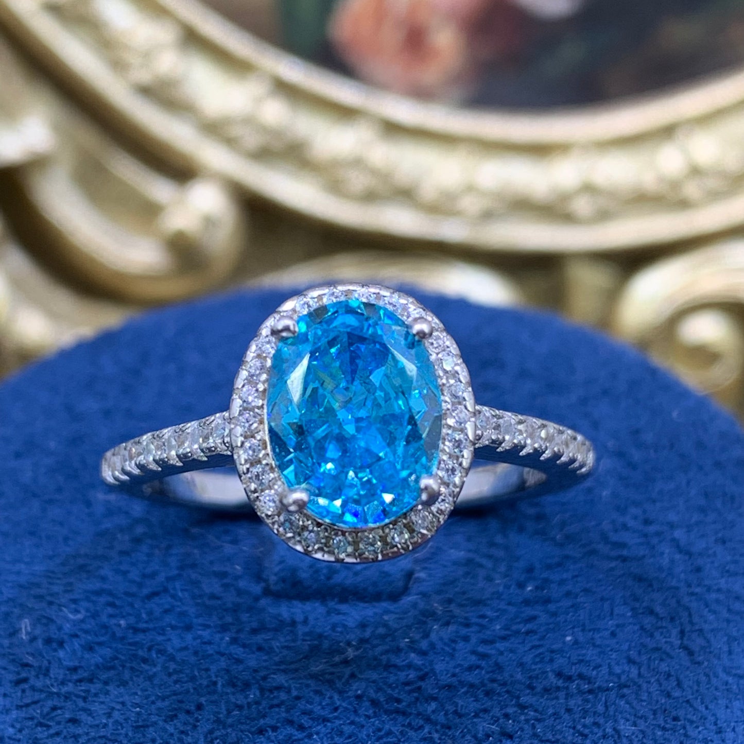 (OLIVIA)「Buy 1 get 1 band ring  for free」 3CT Artificial Gemstone 925 Sterling Silver Ring