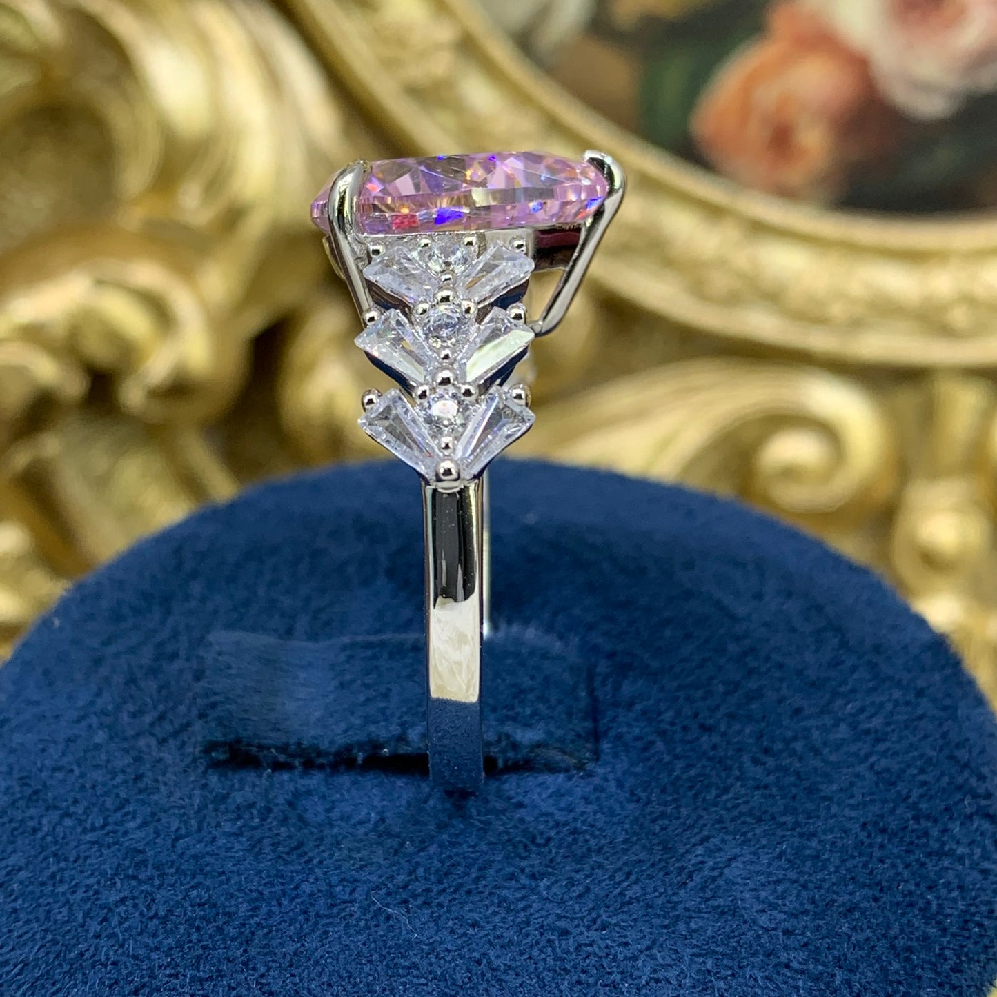(SOLID)「Buy 1 get 1 heart shape ring for free」 6CT Artificial Gemstone 925 Sterling Silver Ring