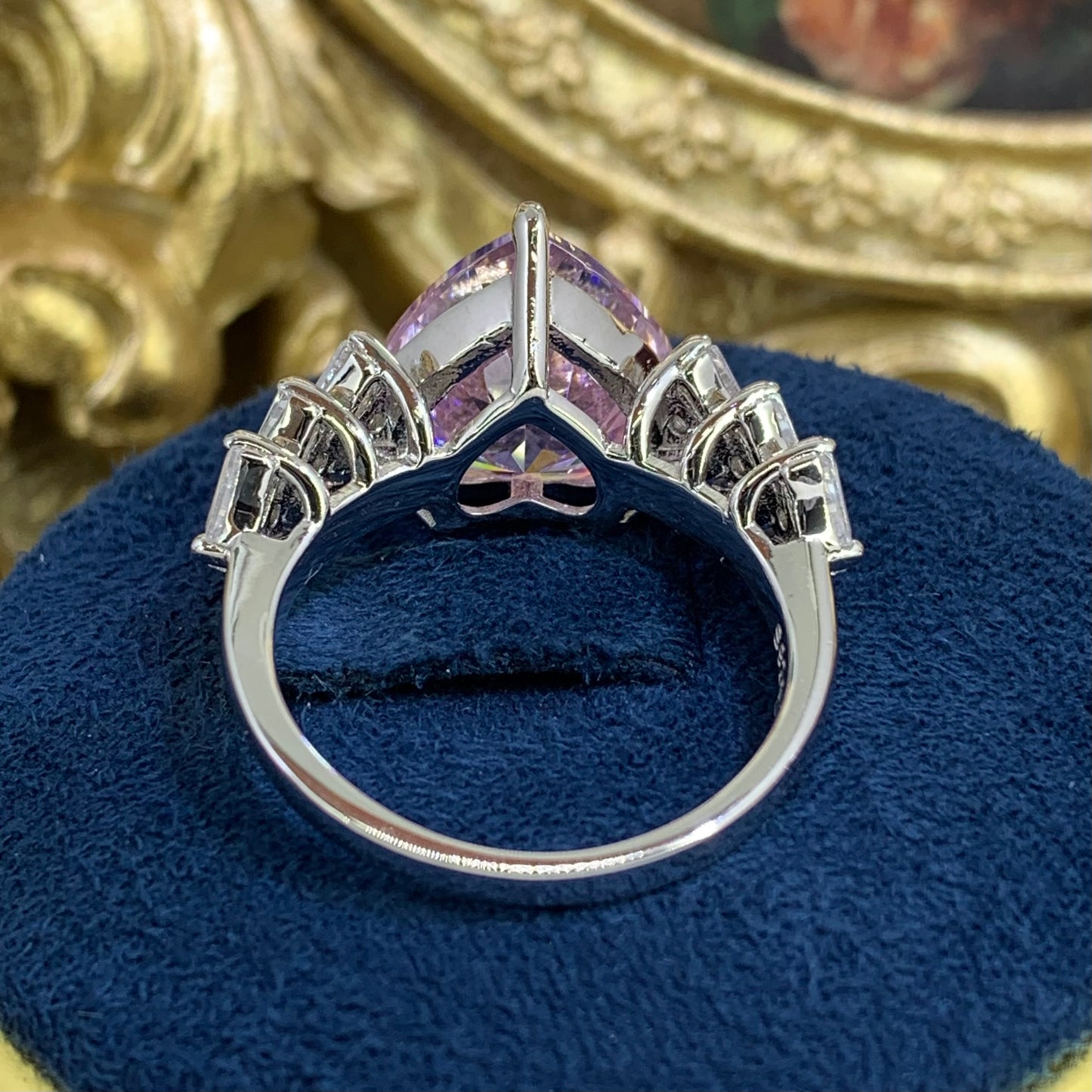 (SOLID)「Buy 1 get 1 heart shape ring for free」 6CT Artificial Gemstone 925 Sterling Silver Ring