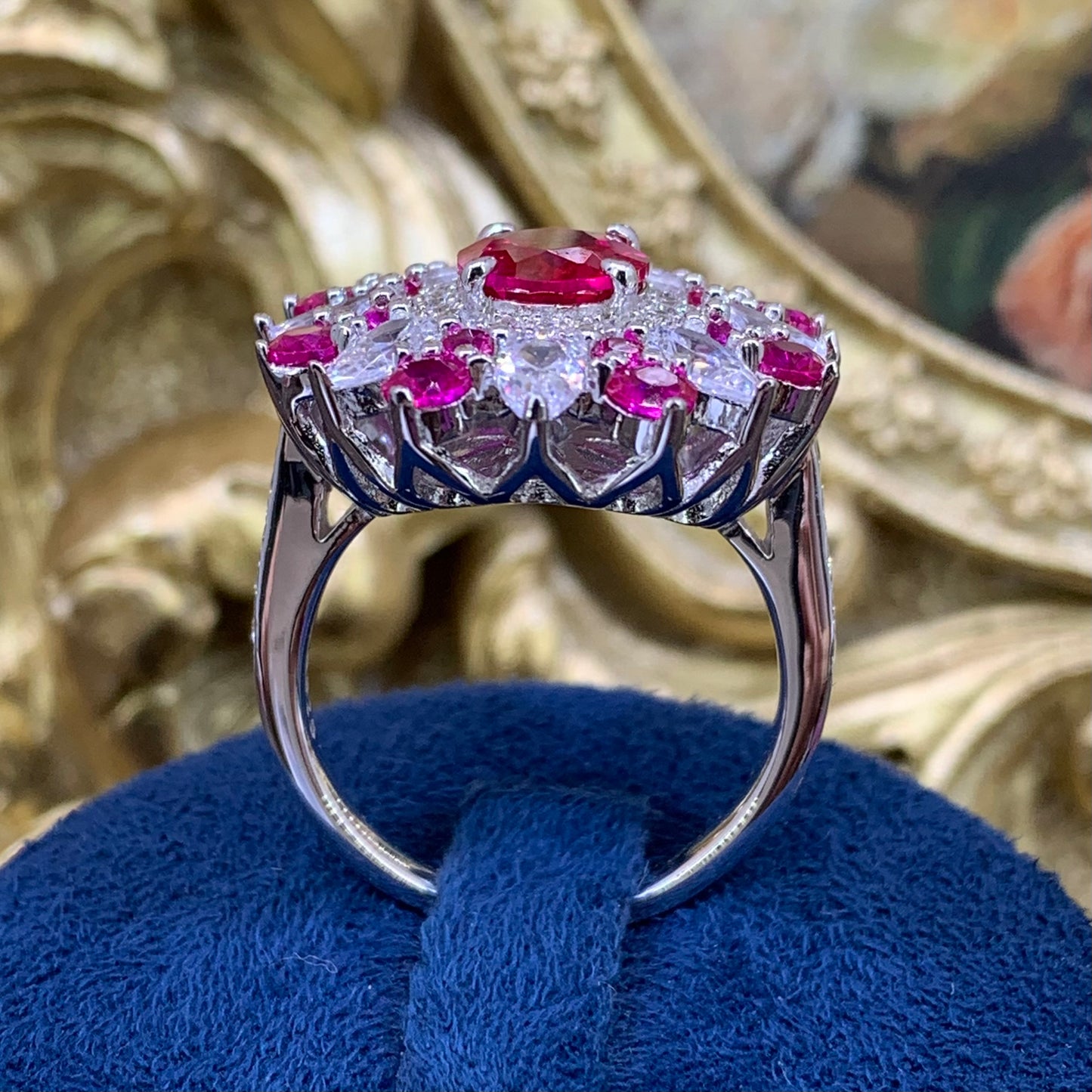 (Shonie)「Buy 1 get 1 colorful  ring for free」 3CT 925 Sterling Silver Ring