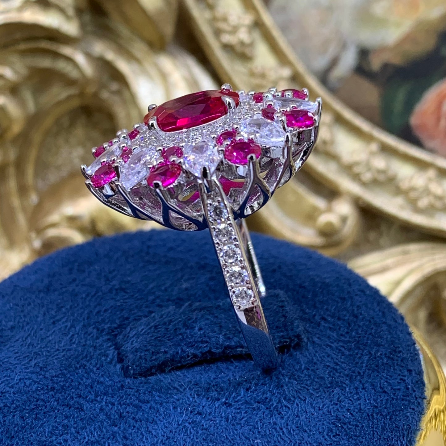 (Shonie)「Buy 1 get 1 colorful  ring for free」 3CT 925 Sterling Silver Ring