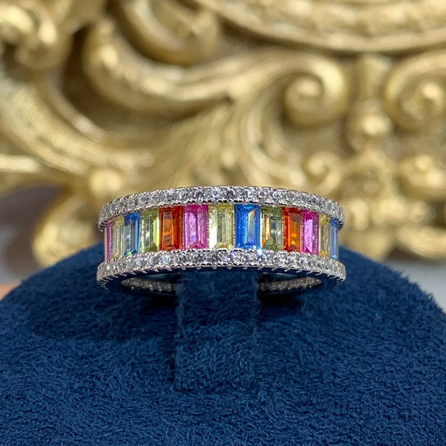 (Janizh)Artificial Gemstone S925 Ring