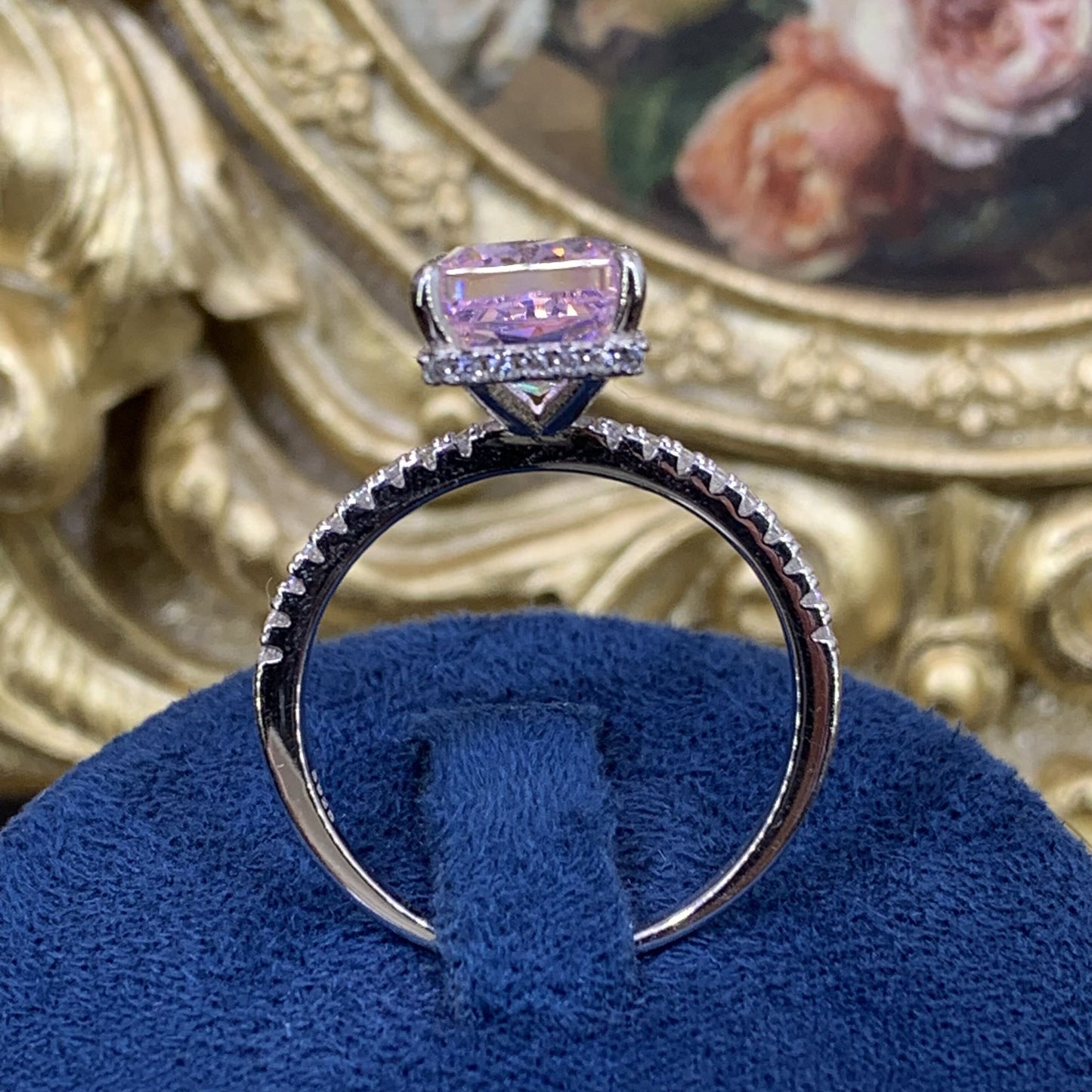 (Barbie) 「Buy 1 get 1 band ring for free」4CT Cube zircon Gemstone ring