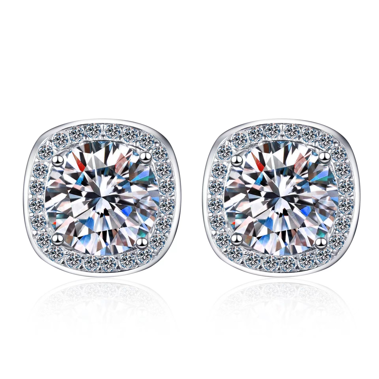 1CT S925 sterling silver Moissanite earings