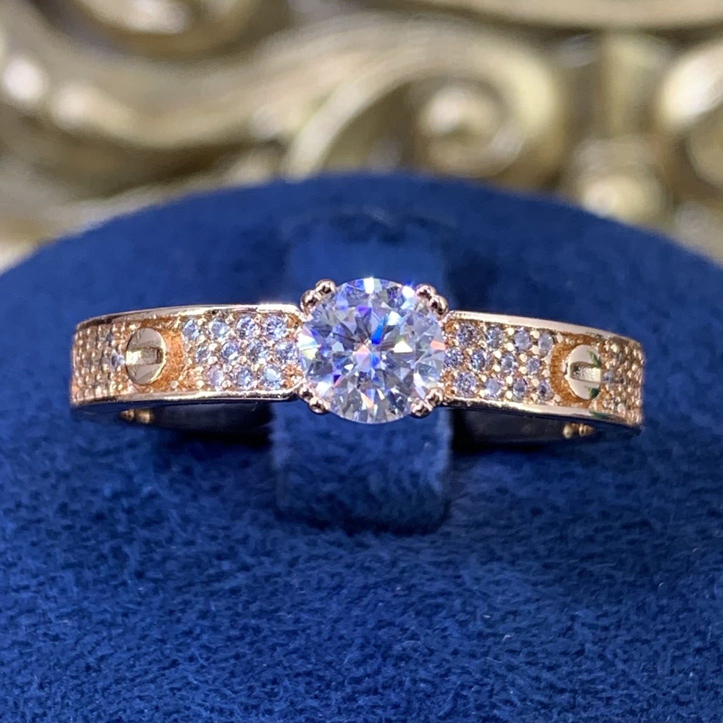 (Carys)  0.5CT moissanite rose gold 18K plated ring