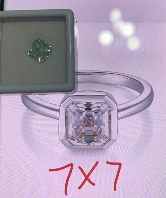 Custom 3-carat Asche ring - Custom blue-green rough stone