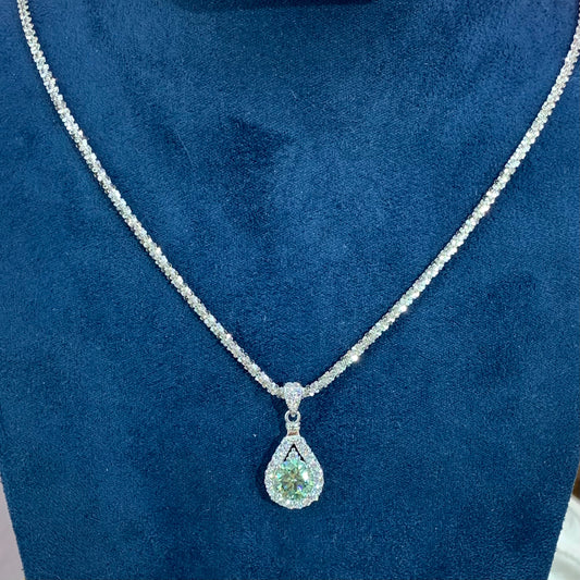 1CT 925 sterling silver moissanite necklace